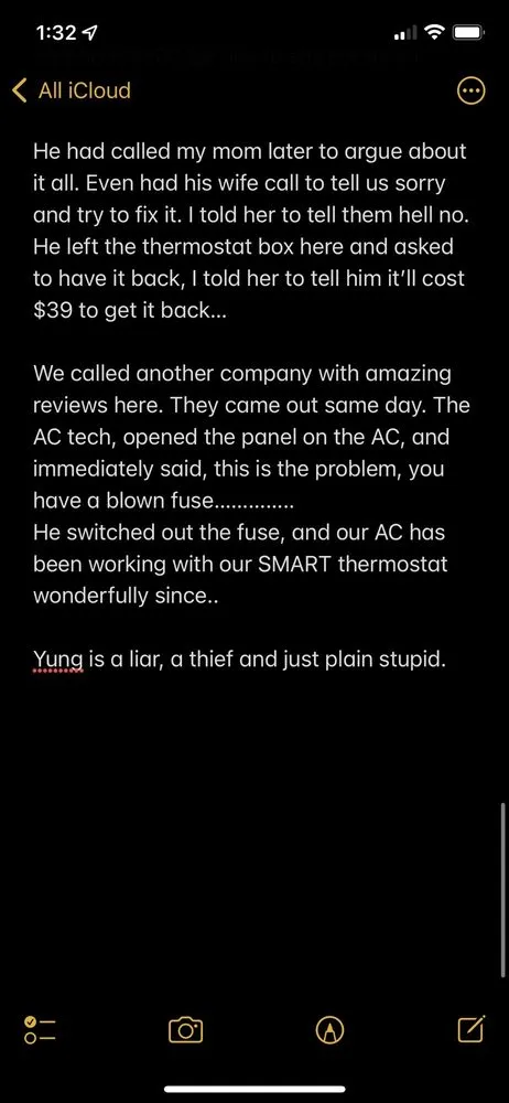 Slide of Yung's AC Service