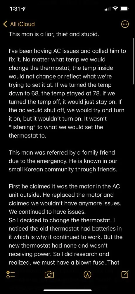 Slide of Yung's AC Service